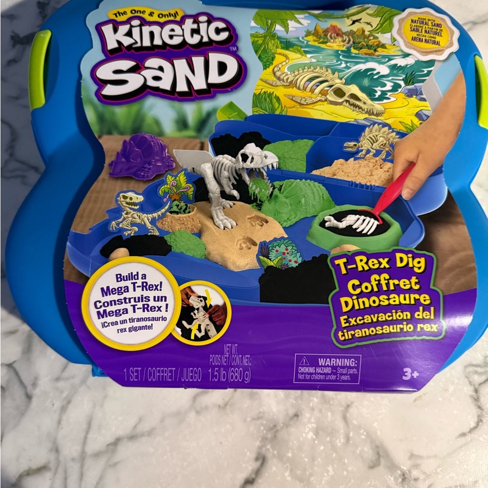 Kinetic Sand Dinosaur Dig Playset - Blue and Green